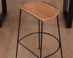 Tabouret de bar métal et bois 