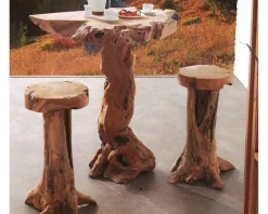 Tabouret de bar teck massif "Farmer" Casita