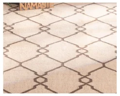 Tapis en jute et laine style kilim beige "Cocoon" format 200x300 cm