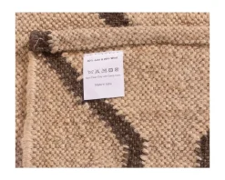 Tapis en jute et laine style kilim beige "Cocoon" format 200x300 cm
