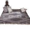 Tapis en laine et coton noir motif ethnique "Solira" 120 x 180 cm