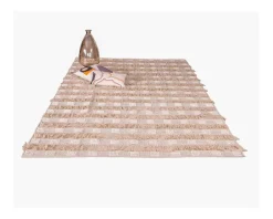 Tapis fantaisie en coton texturé beige "Matis" 120x180cm
