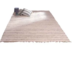Tapis tissé main en coton et jute avec franges 120x180cm "Solira"