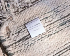 Tapis tissé main en coton et jute avec franges 120x180cm 