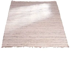 Tapis tissé main en coton et jute avec franges 120x180cm 