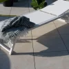 Transat blanc design épuré en aluminium et textilène "Campobello"