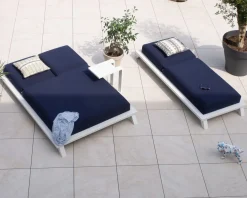 Transat haut de gamme bleu et blanc "Nusa Pedina" tissu Sunbrella