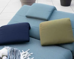 Têtière en tissu bleu pour chaise longue 