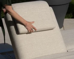 Têtière en tissu écru pour bain de soleil 