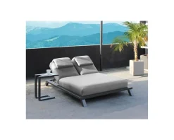 Têtière en tissu gris clair pour bains de soleil 