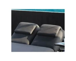 Têtière en tissu gris foncé sooty pour bains de soleil 