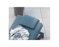 Têtière en tissu turquoise pour chaise longue 
