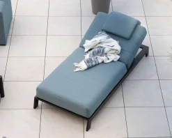 Têtière en tissu turquoise pour chaise longue 