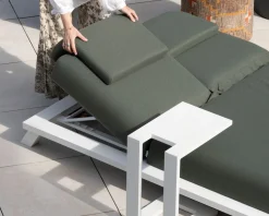 Têtière en tissu vert kaki pour bain de soleil "Nusa Pedina"