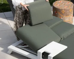 Têtière en tissu vert kaki pour bain de soleil "Nusa Pedina"