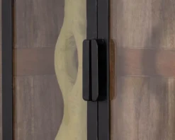 Vaisselier en manguier naturel et portes vitrées 