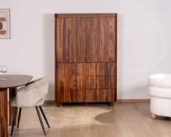 Vaisselier en palissandre 3 portes et tiroirs "Rosewood" 120 cm
