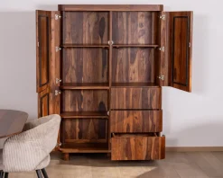 Vaisselier en palissandre 3 portes et tiroirs 