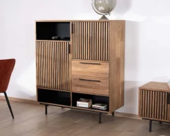 Vaisselier en teck recyclé "Opland" style rétro