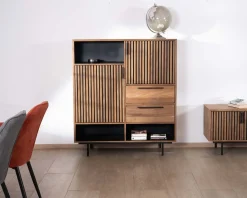 Vaisselier en teck recyclé "Opland" style rétro