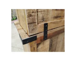 Vaisselier industriel métal et bois portes coulissantes 2m 