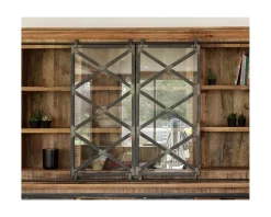 Vaisselier industriel métal et bois portes coulissantes 2m 