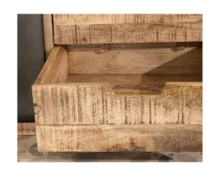 Vaisselier industriel métal et bois portes coulissantes 2m 