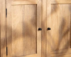 Vaisselier style maison de campagne en manguier avec portes vitrées 