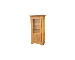 Vitrine 1 porte chêne massif "Antique"