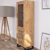 Vitrine 2 portes en manguier "Manoha" avec façade décor réversible