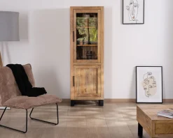 Vitrine 2 portes en manguier 