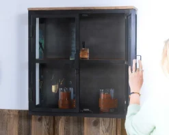 Vitrine 2 portes en métal anthracite et verre "Black Cook"